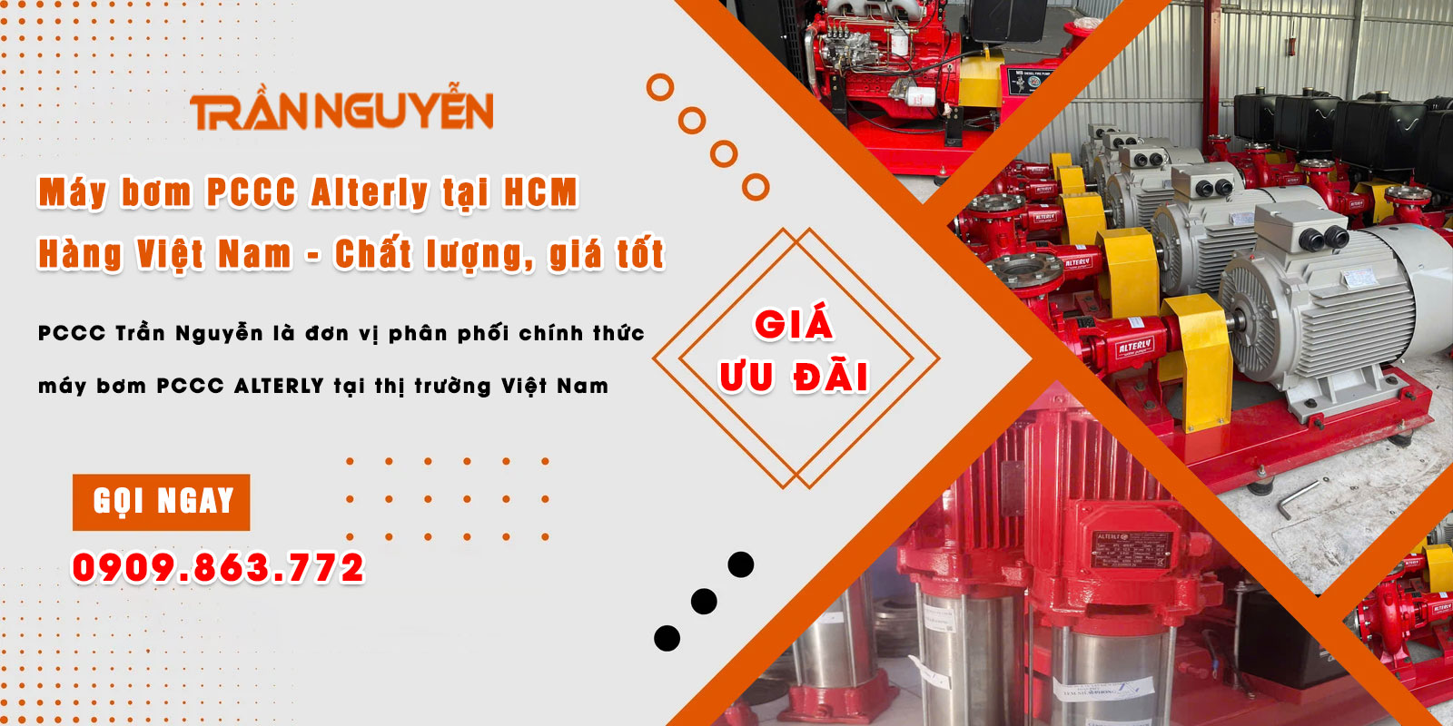 Máy bơm PCCC Alterly tại HCM Hàng liên doanh nhập khẩu và lắp ráp tại Việt Nam theo quy chuẩn PCCC Việt Nam Hiện Hành