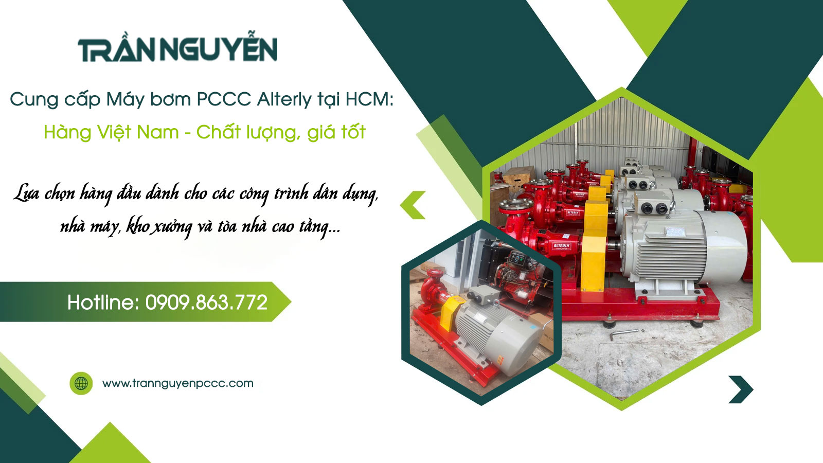 Máy bơm PCCC Alterly tại HCM Hàng liên doanh nhập khẩu và lắp ráp tại Việt Nam theo quy chuẩn PCCC Việt Nam Hiện Hành